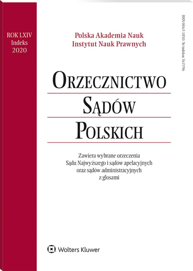 Orzecznictwo Sądów Polskich - Nr 13/2020