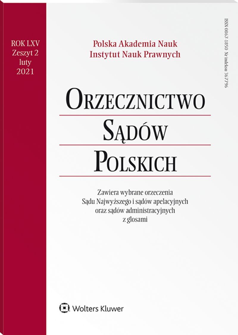 Orzecznictwo Sądów Polskich - Nr 2/2021