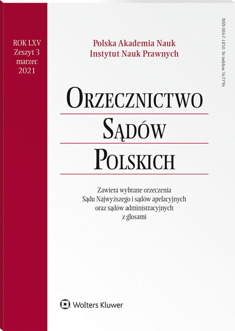 Orzecznictwo Sądów Polskich - Nr 3/2021