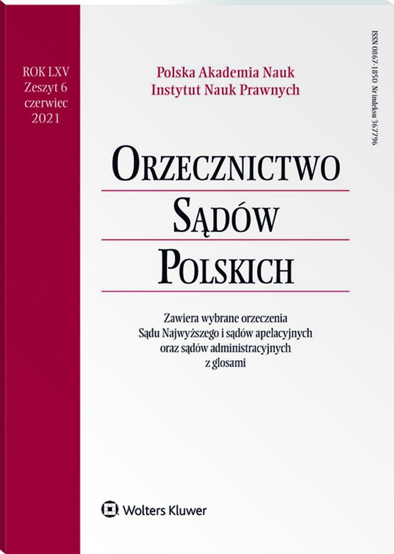 Orzecznictwo Sądów Polskich - Nr 6/2021