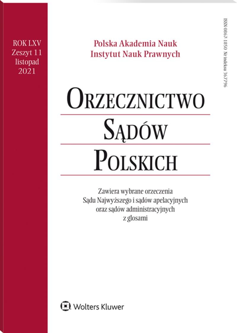 Orzecznictwo Sądów Polskich - Nr 11/2021