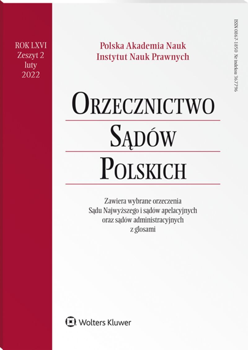 Orzecznictwo Sądów Polskich - Nr 2/2022