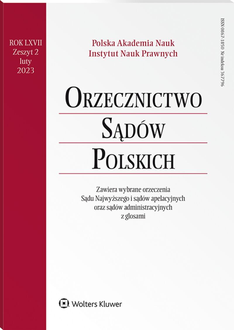 Orzecznictwo Sądów Polskich - Nr 2/2023