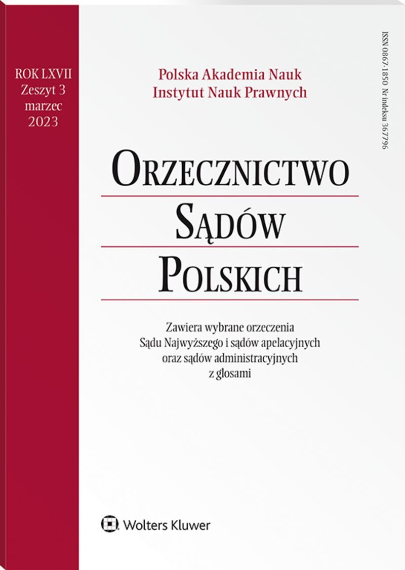 Orzecznictwo Sądów Polskich - Nr 3/2023