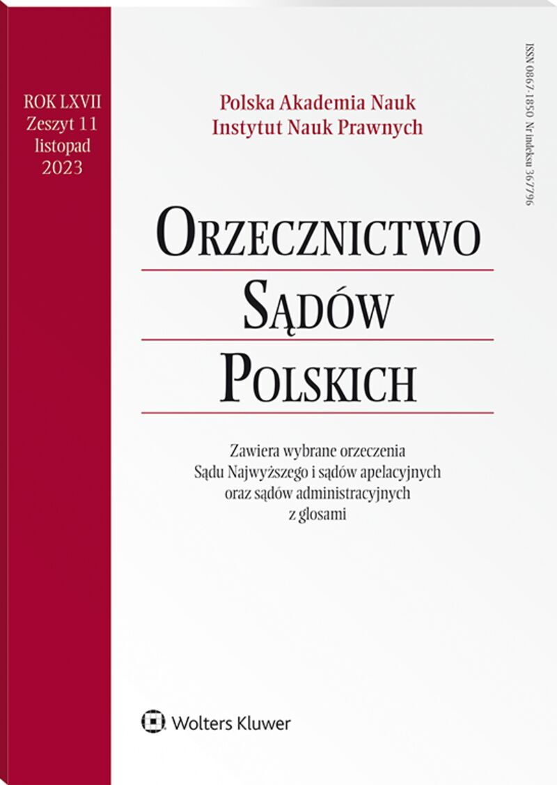 Orzecznictwo Sądów Polskich - Nr 11/2023