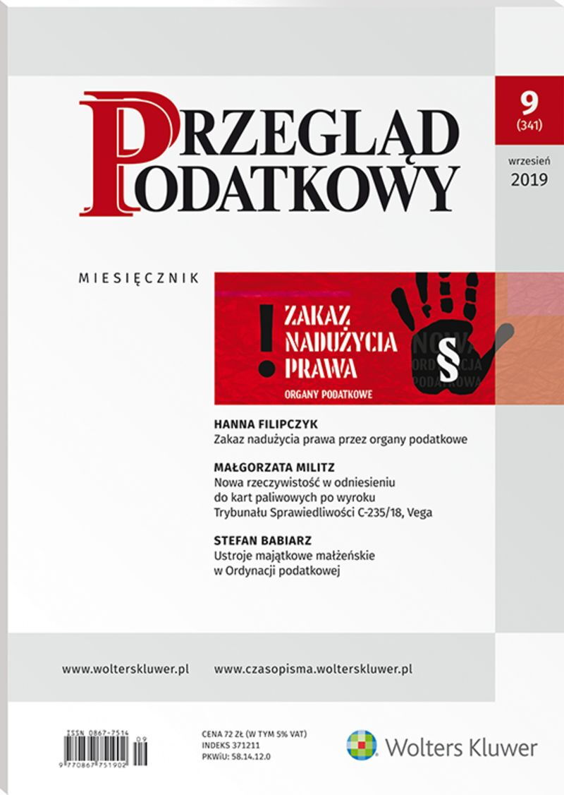 Przegląd Podatkowy - Nr 9/2019 341