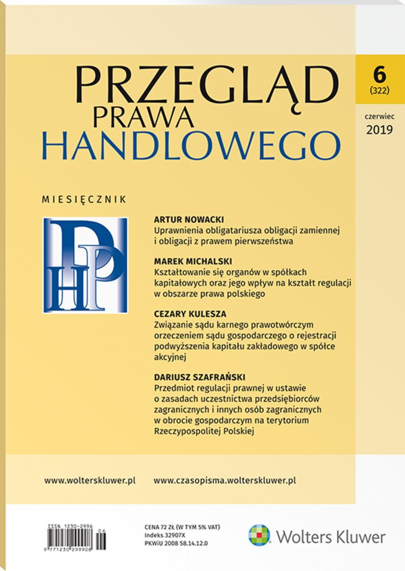 Przegląd Prawa Handlowego - Nr 6/2019 322