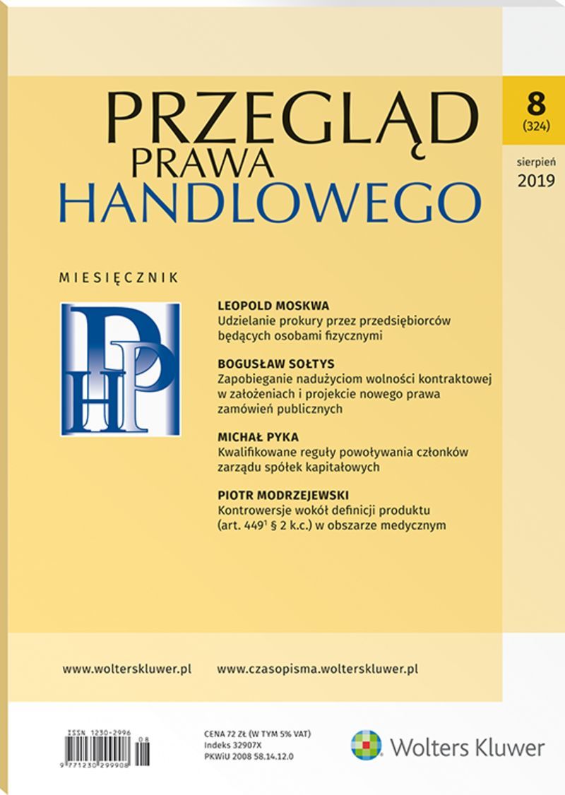 Przegląd Prawa Handlowego - Nr 8/2019 324