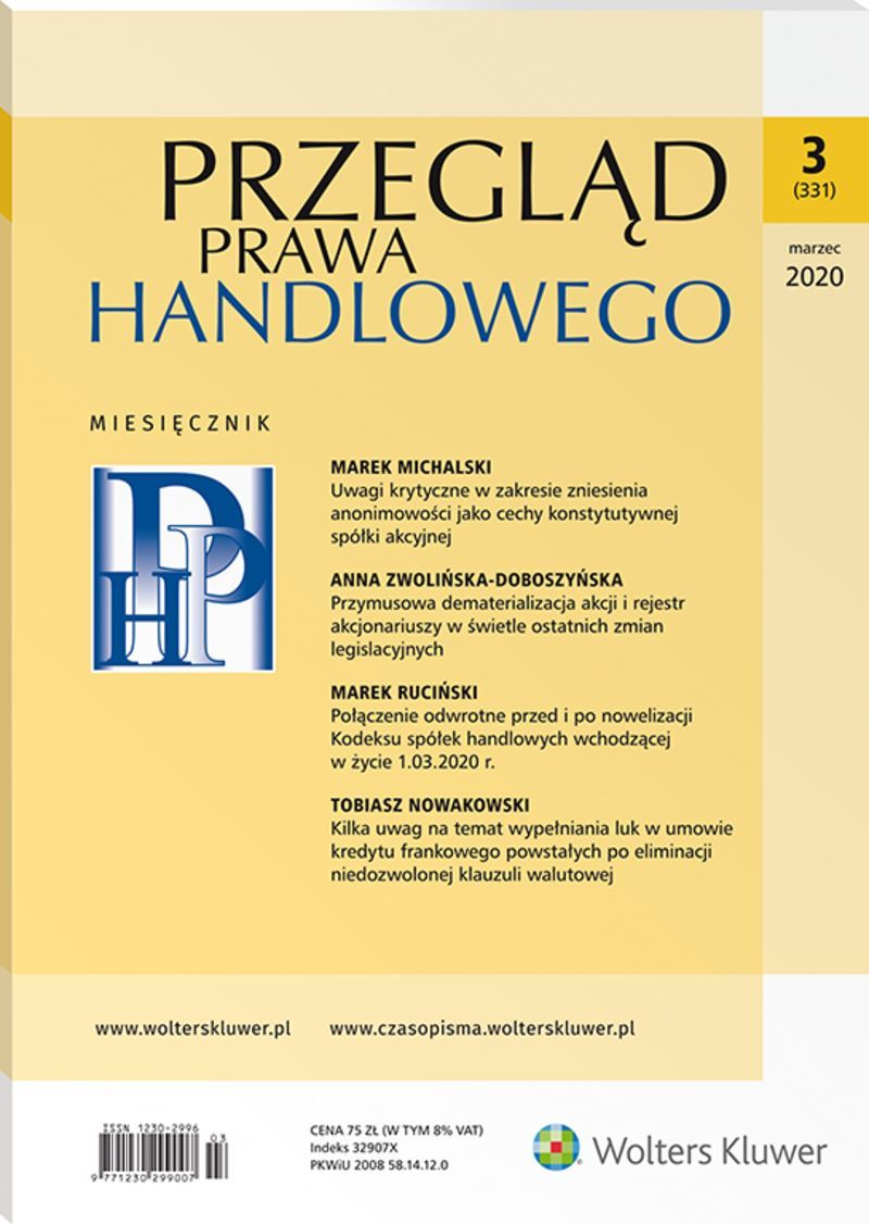 Przegląd Prawa Handlowego - Nr 3/2020 331