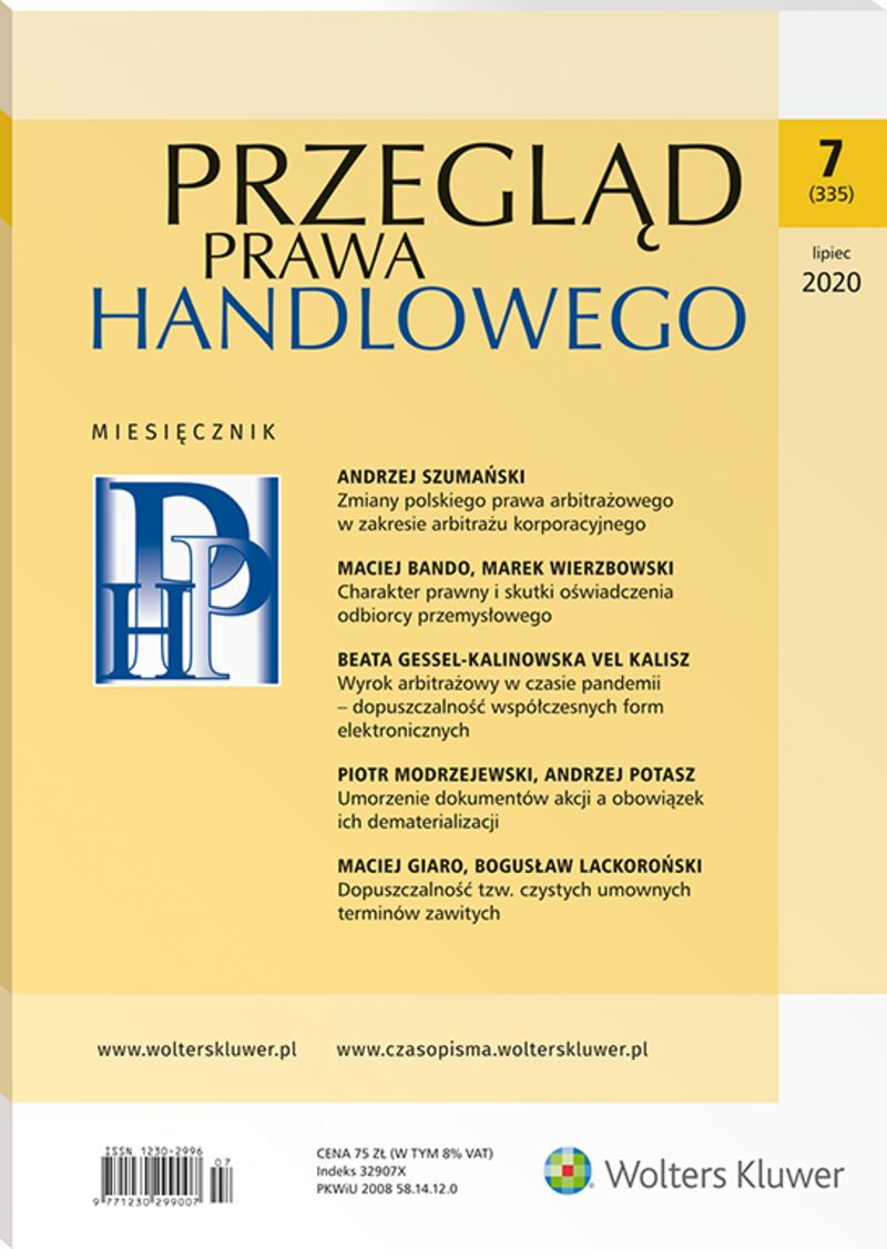 Przegląd Prawa Handlowego - Nr 7/2020 335
