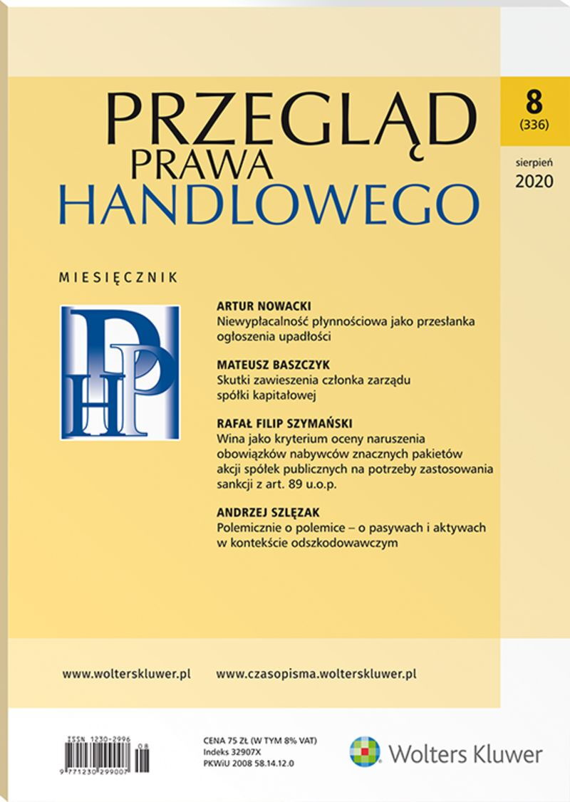 Przegląd Prawa Handlowego - Nr 8/2020 336