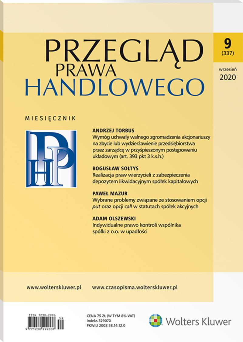 Przegląd Prawa Handlowego - Nr 9/2020 337