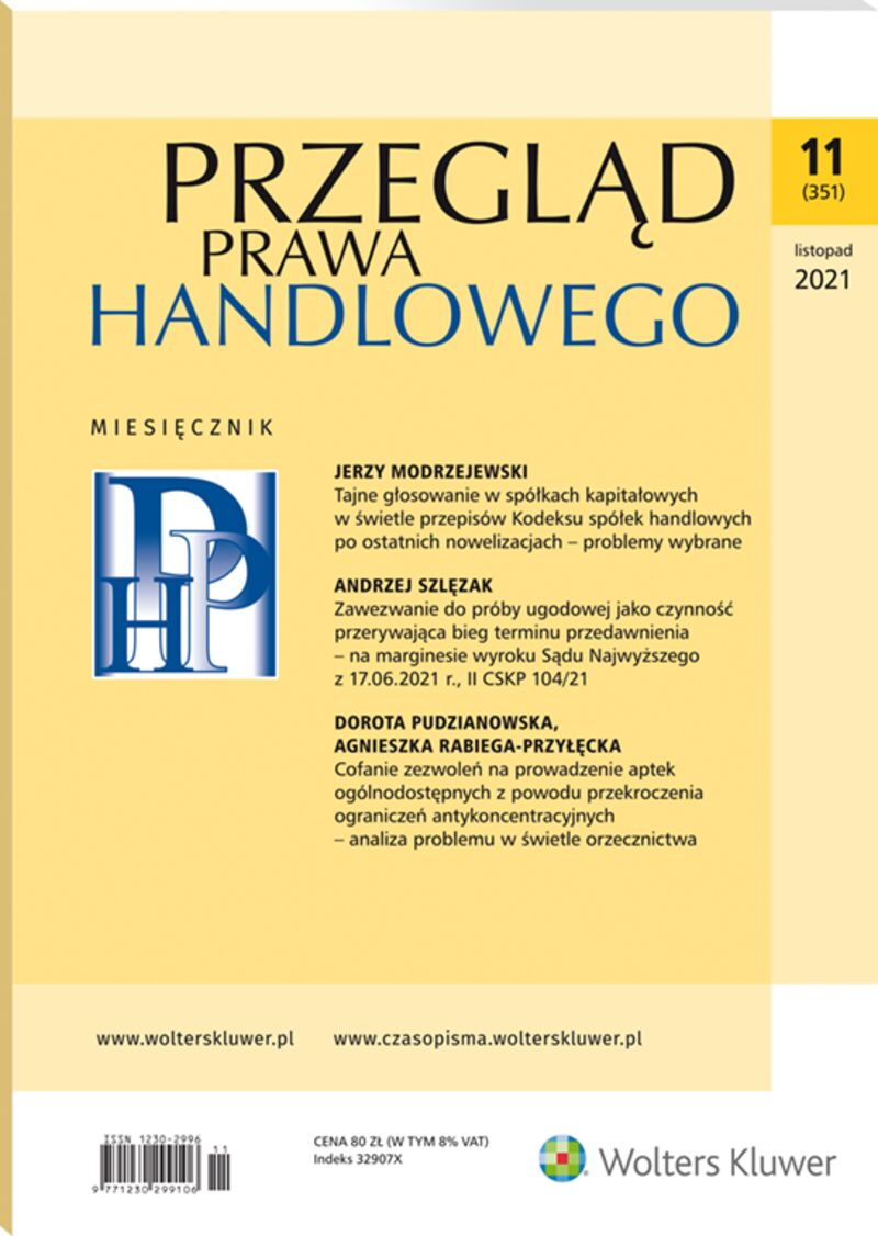Przegląd Prawa Handlowego - Nr 11/2021 351