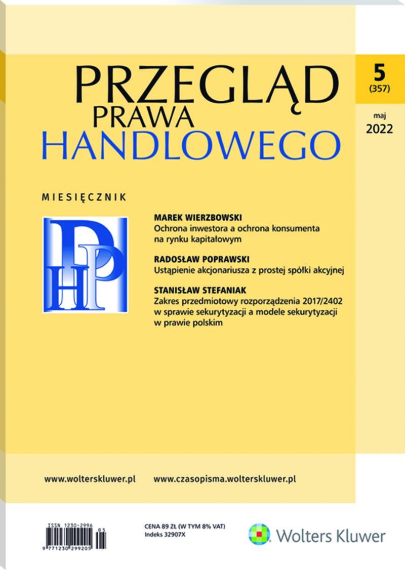 Przegląd Prawa Handlowego - Nr 5/2022 357