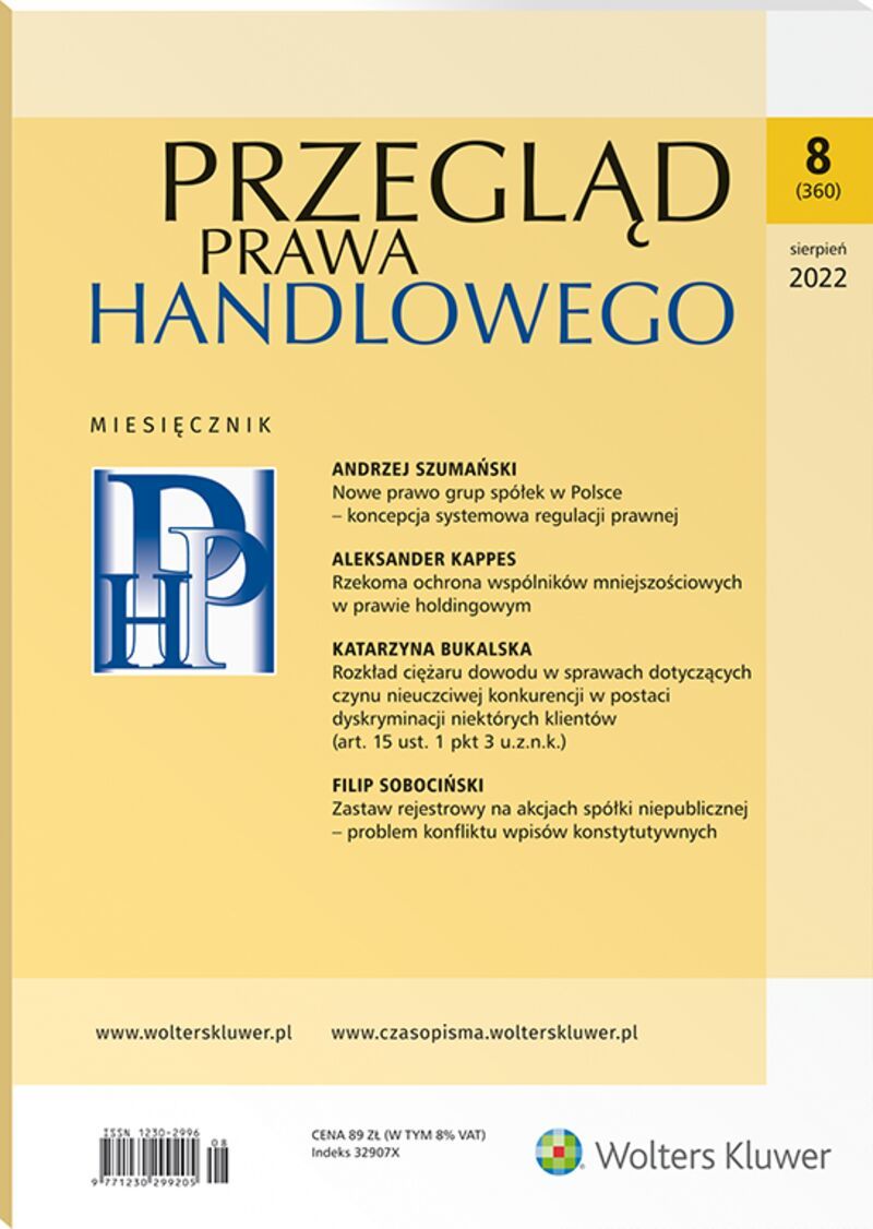 Przegląd Prawa Handlowego - Nr 8/2022 360