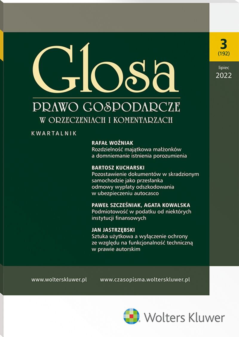 Glosa - Prawo Gospodarcze w Orzeczeniach i Komentarzach - Nr 3/2022 192