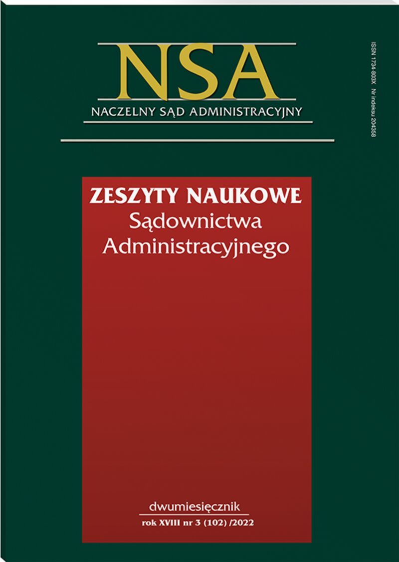 Zeszyty Naukowe Sądownictwa Administracyjnego - Nr 3/2022 (102)
