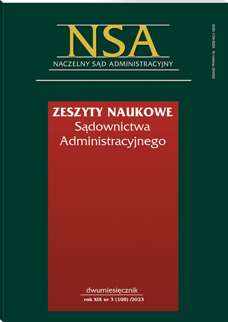 Zeszyty Naukowe Sądownictwa Administracyjnego - Nr 3/2023