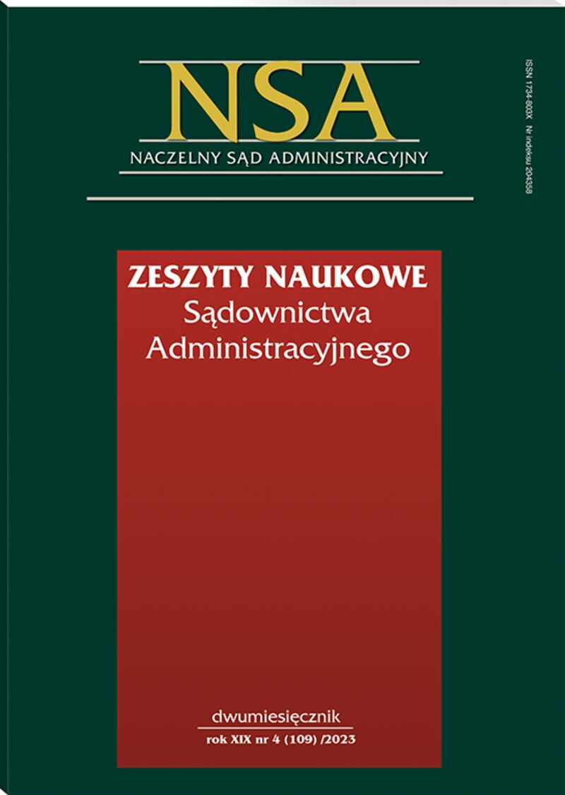 Zeszyty Naukowe Sądownictwa Administracyjnego - Nr 4/2023