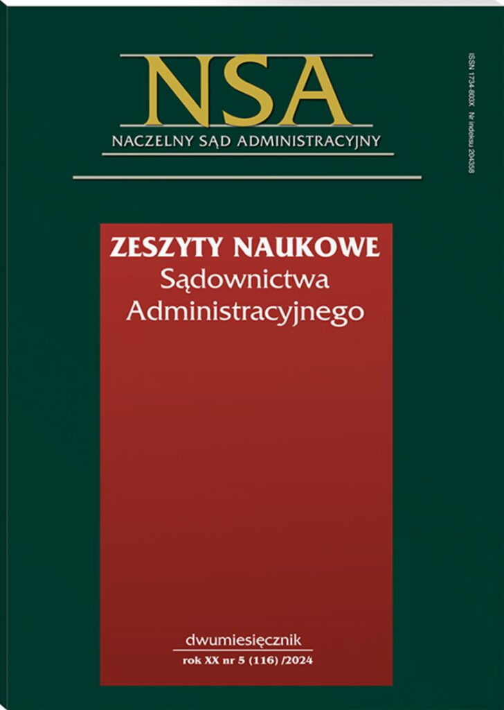 Zeszyty Naukowe Sądownictwa Administracyjnego - Nr 5/2024
