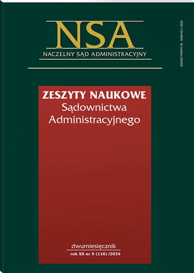 Zeszyty Naukowe Sądownictwa Administracyjnego - Nr 5/2024