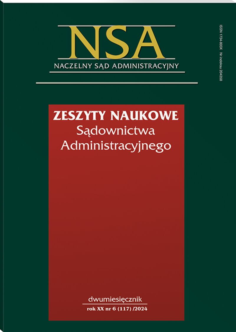 Zeszyty Naukowe Sądownictwa Administracyjnego - Nr 6/2024