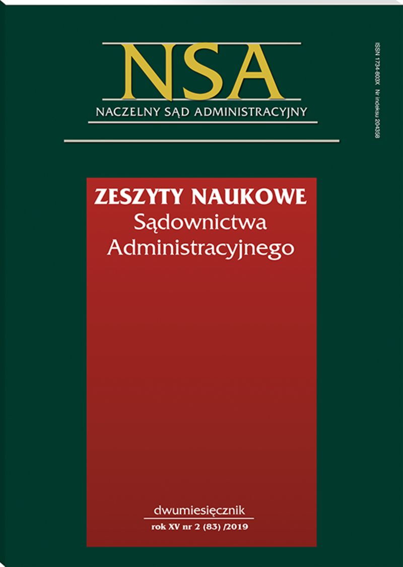 Zeszyty Naukowe Sądownictwa Administracyjnego - Nr 2/2019 (83)