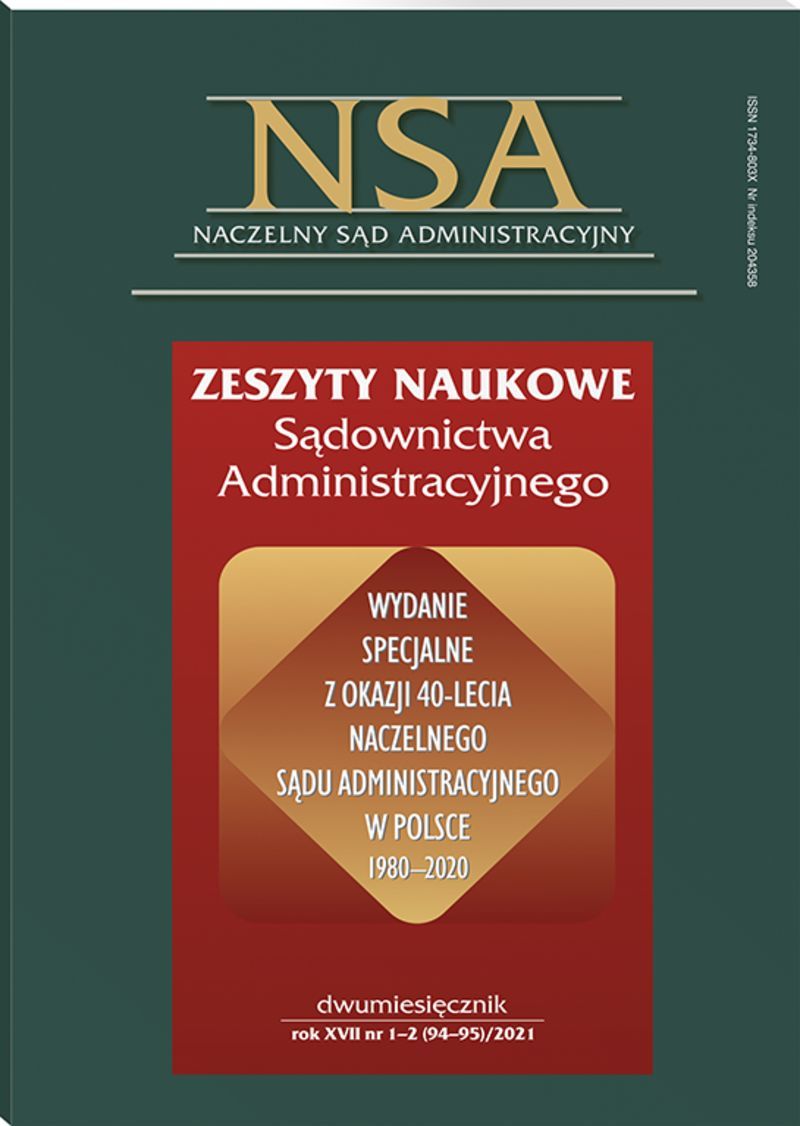Zeszyty Naukowe Sądownictwa Administracyjnego - Nr 1-2/2021 (94-95)