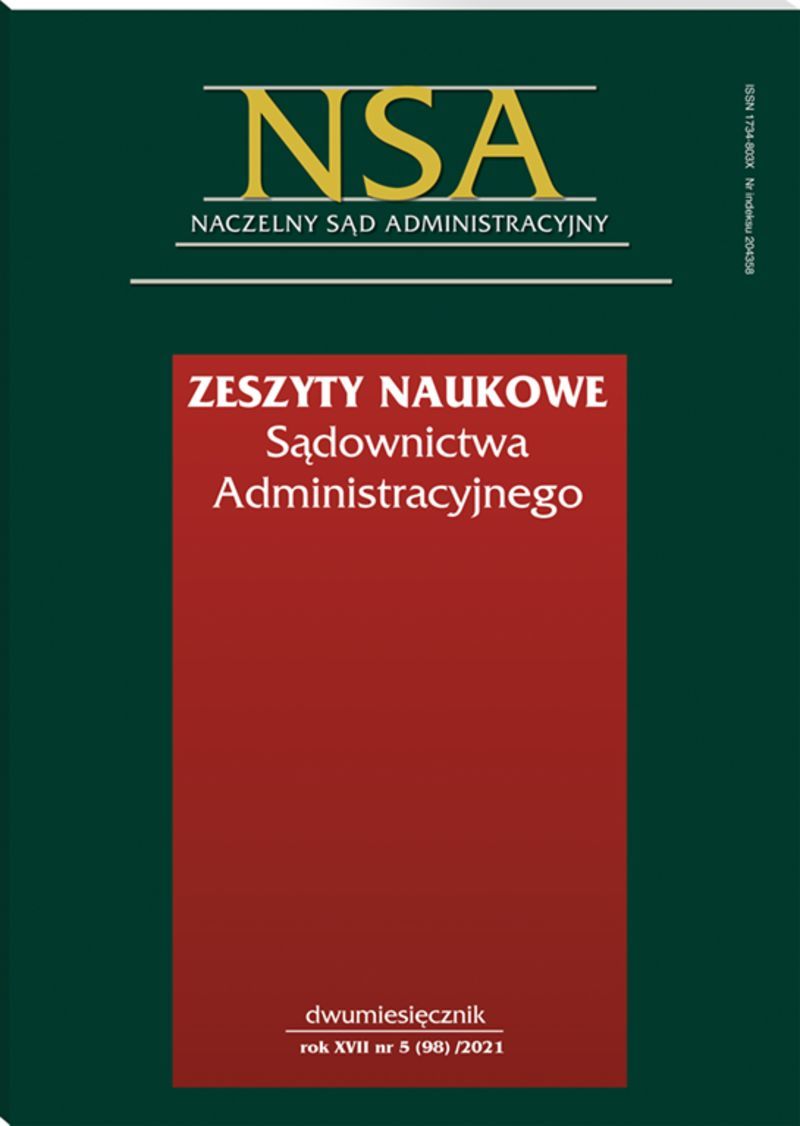 Zeszyty Naukowe Sądownictwa Administracyjnego - Nr 5/2021 (98)