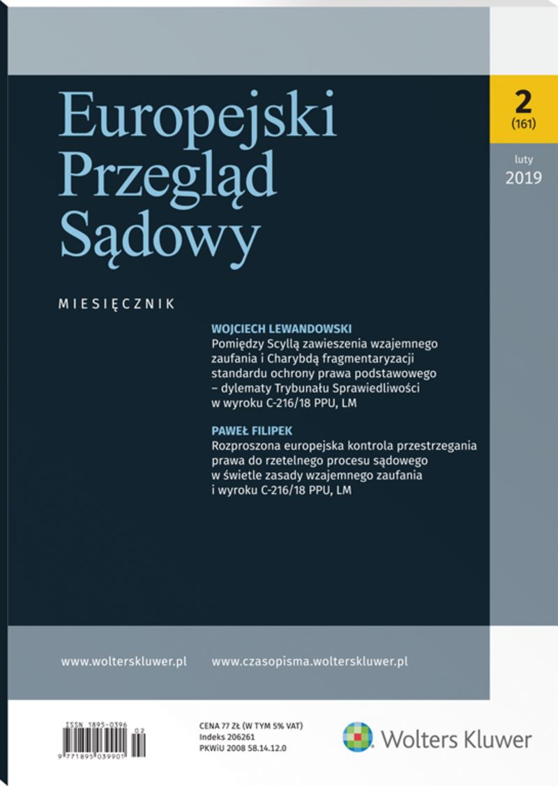 Europejski Przegląd Sądowy - Nr 2/2019 161