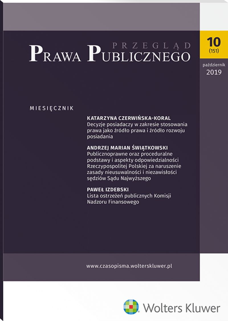 Przegląd Prawa Publicznego - Nr 10/2019