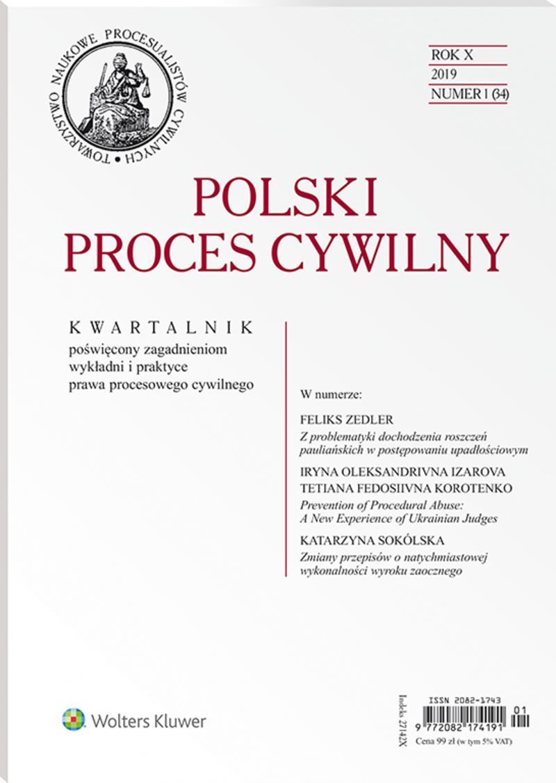 Polski Proces Cywilny - Nr 1/2019