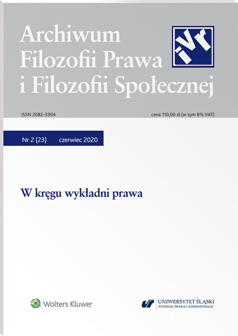 Archiwum Filozofii Prawa i Filozofii Społecznej - Nr 2/2020 23