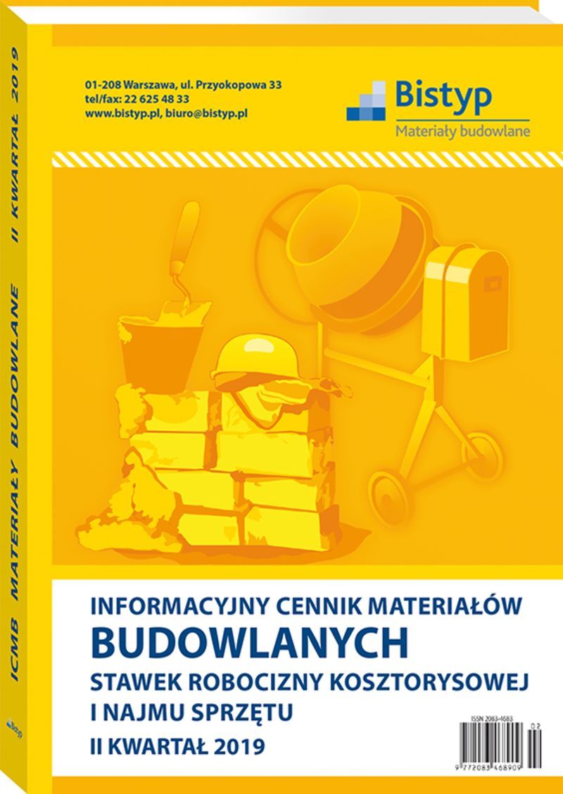 Informacyjny cennik MATERIAŁÓW BUDOWLANYCH, stawek robocizny kosztorysowej i najmu sprzętu