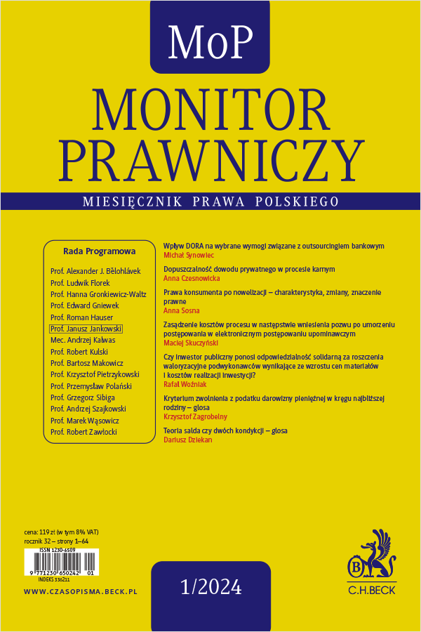 Monitor Prawniczy Nr 1/2024