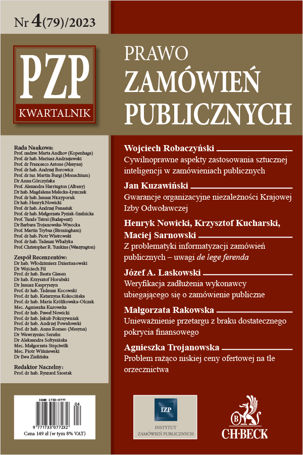 PZP Prawo Zamówień Publicznych - kwartalnik Nr 4/2023