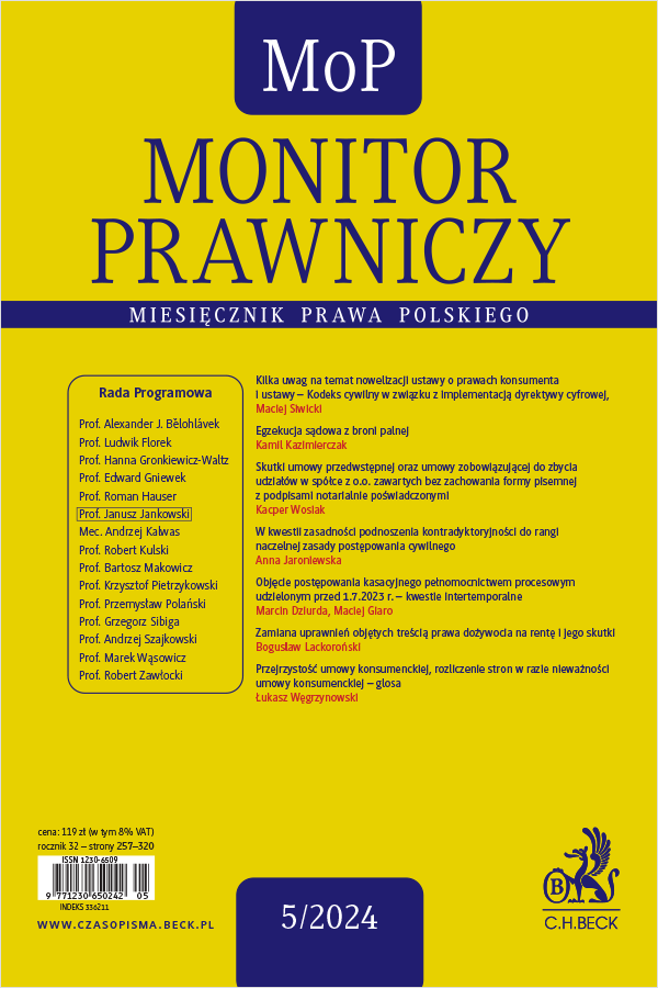 Monitor Prawniczy Nr 5/2024