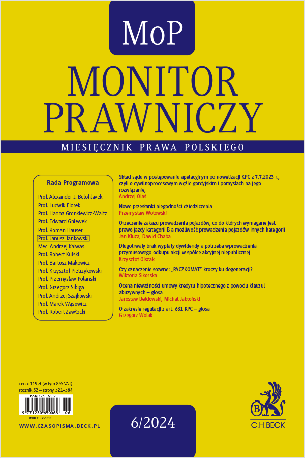 Monitor Prawniczy Nr 6/2024