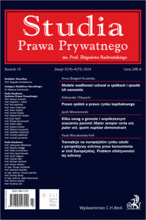 Studia Prawa Prywatnego. Zeszyt 3-4/2024