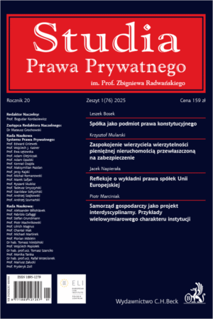 Studia Prawa Prywatnego. Zeszyt 1/2025