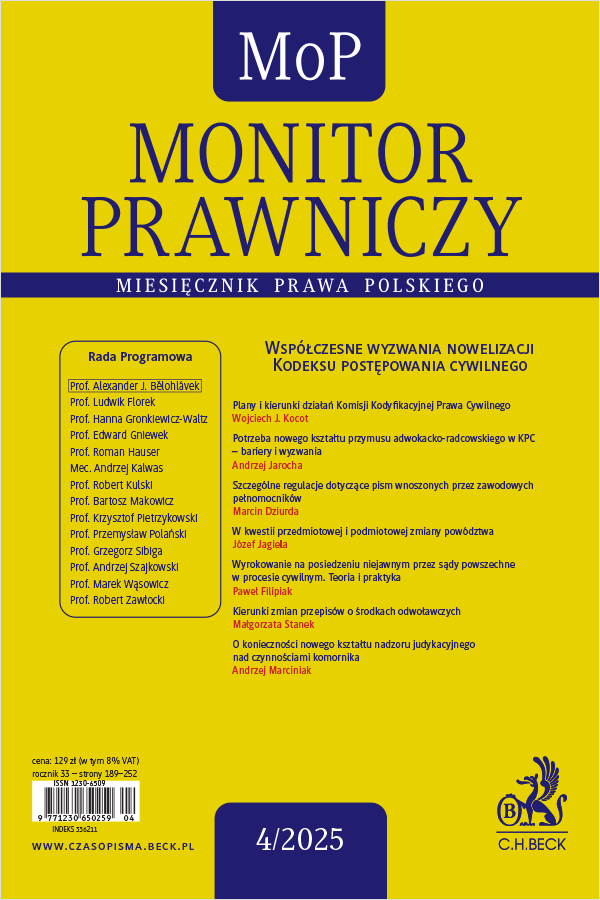 Monitor Prawniczy Nr 04/2025