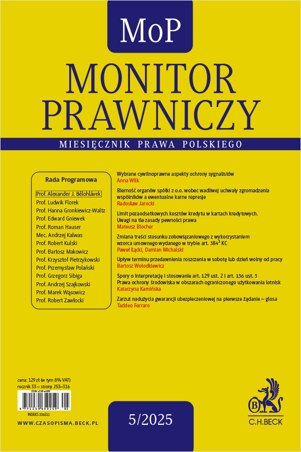 Monitor Prawniczy Nr 05/2025