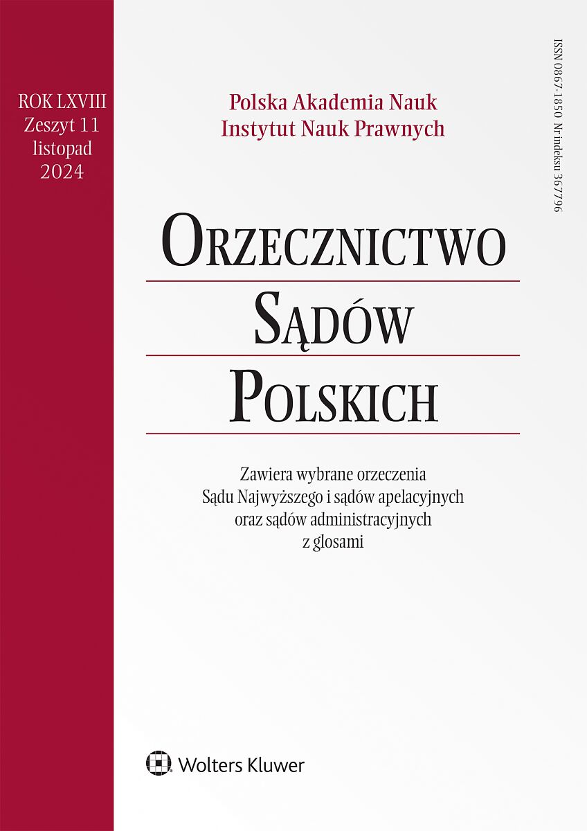 Orzecznictwo Sądów Polskich - Nr 11/2024