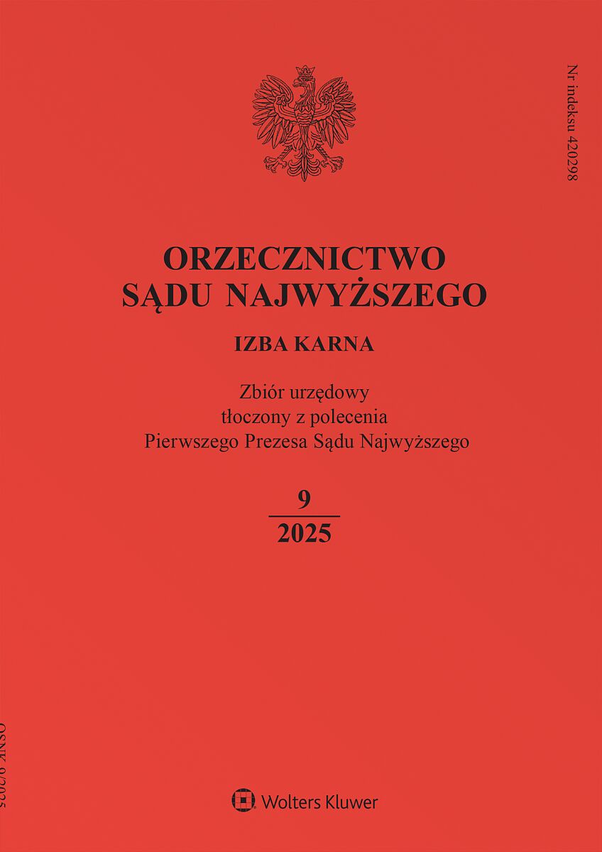 Orzecznictwo Sądu Najwyższego. Izba Karna - Nr 9/2025