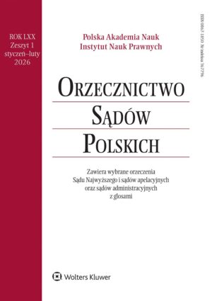 Orzecznictwo Sądów Polskich - Nr 1/2026