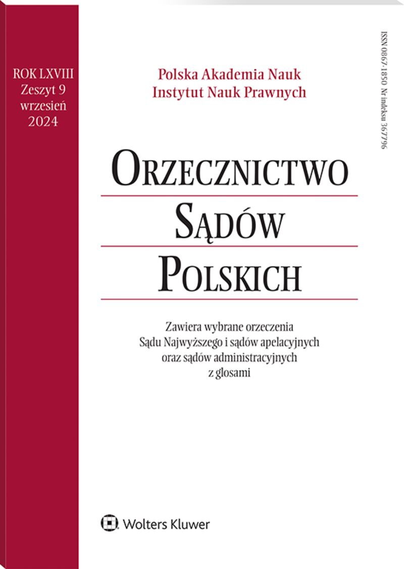 Orzecznictwo Sądów Polskich - Nr 9/2024