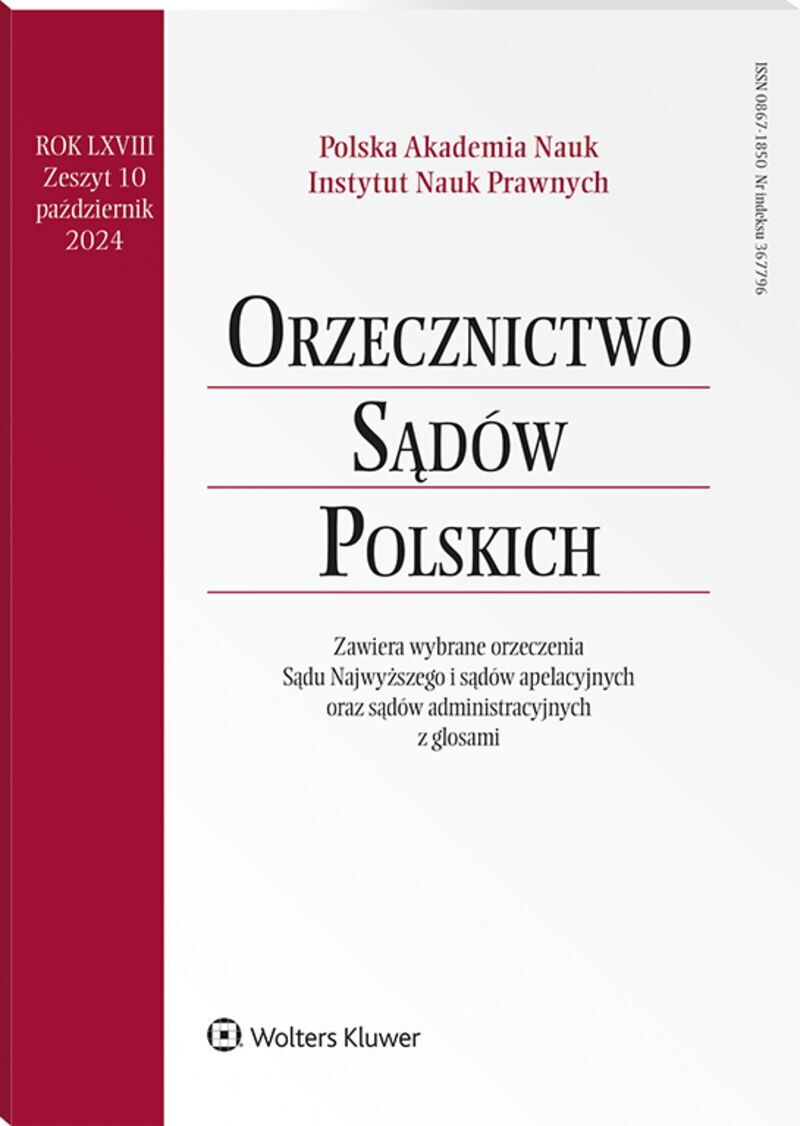 Orzecznictwo Sądów Polskich - Nr 10/2024