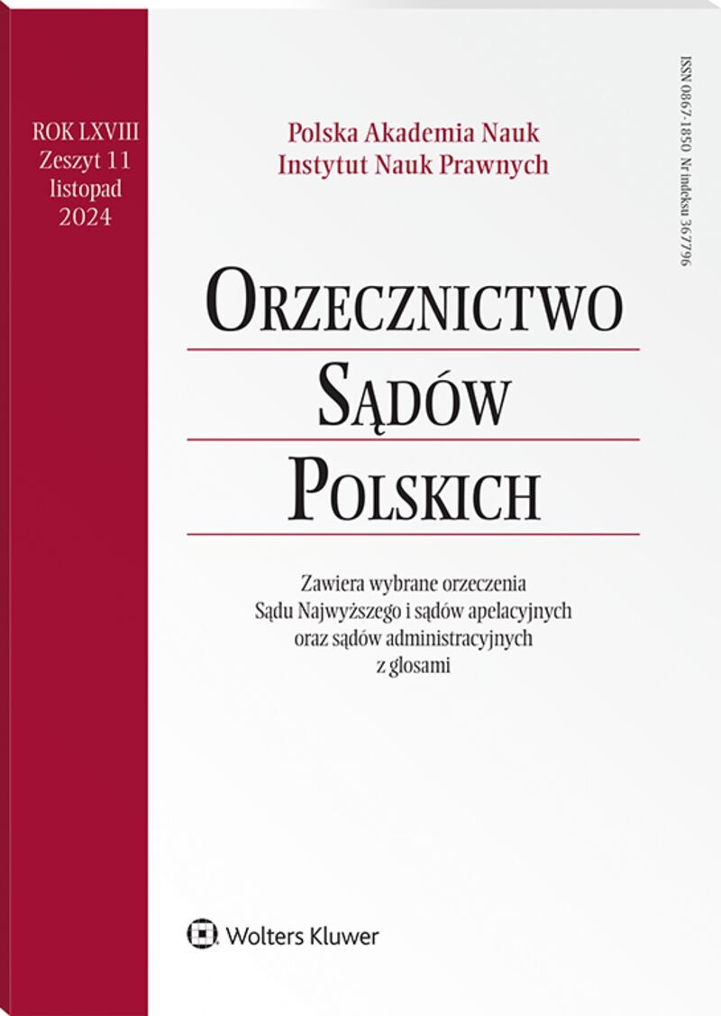 Orzecznictwo Sądów Polskich - Nr 11/2024