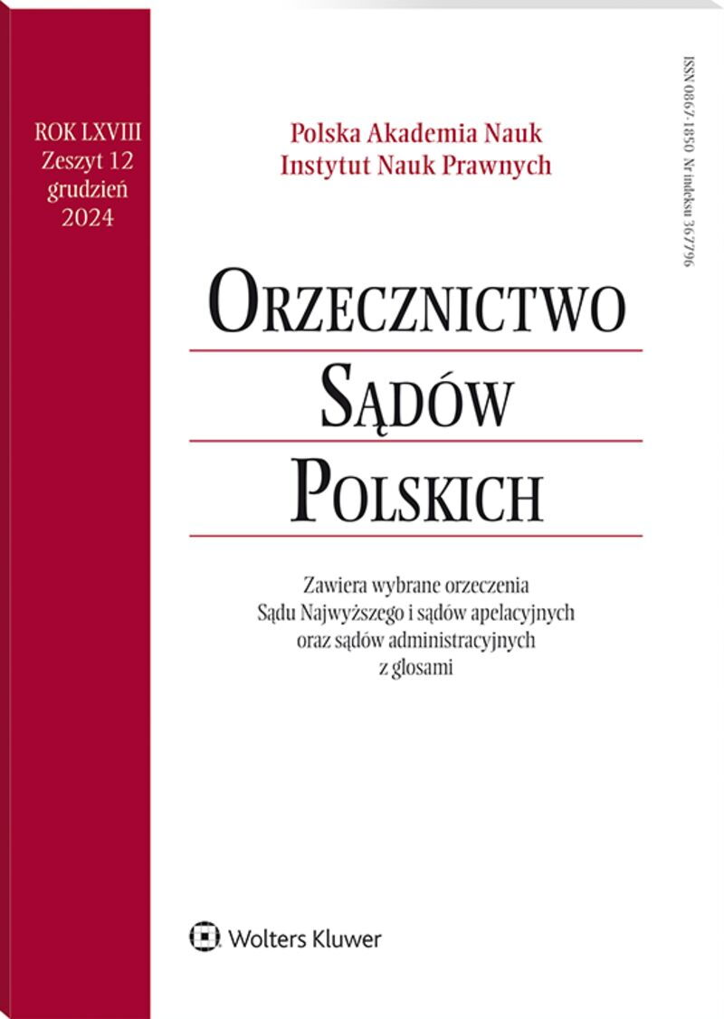 Orzecznictwo Sądów Polskich - Nr 12/2024