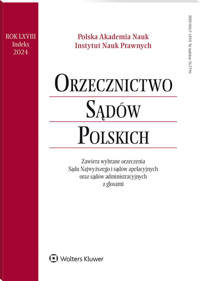 Orzecznictwo Sądów Polskich - Nr 13/2024